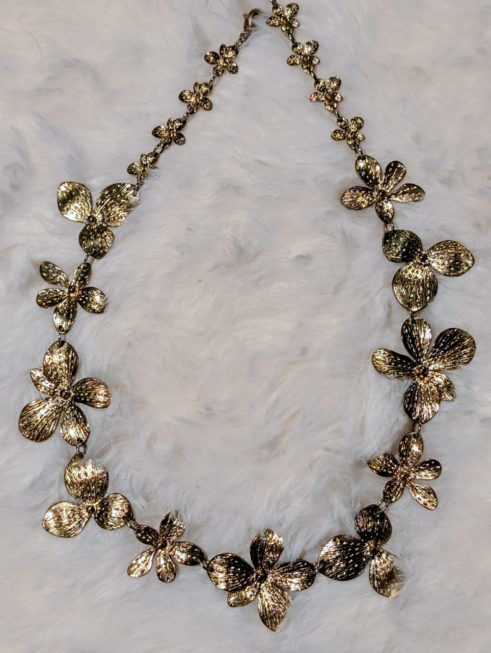 Gold Floral Statement Necklace - Women's Jewelry